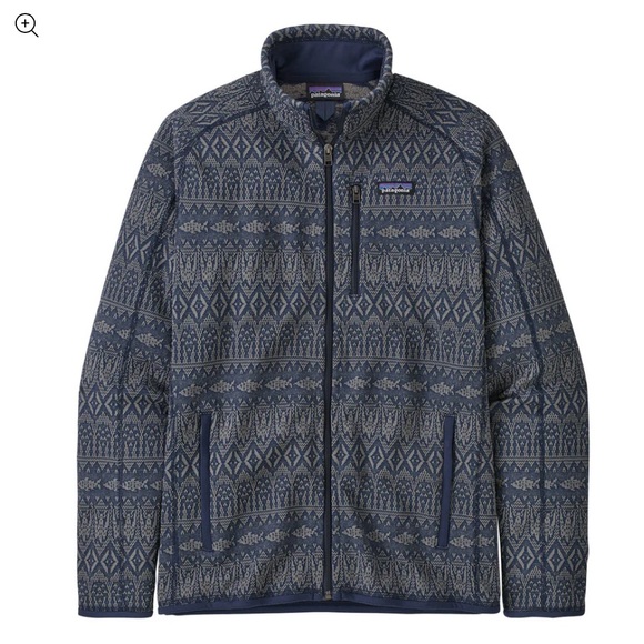 Patagonia Men's Better Sweater Full Zip Falconer Legend Blue Aztec Fish Print - Picture 1 of 15
